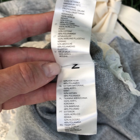 Divided by H&M Grey sweater, cream colored lace - Picture 7 of 8